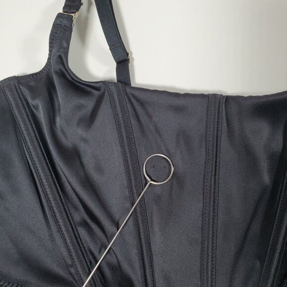 Auden Women's Corset Bra Top Small Black Satin Lingerie Adjustable Straps Sexy - Picture 2 of 8